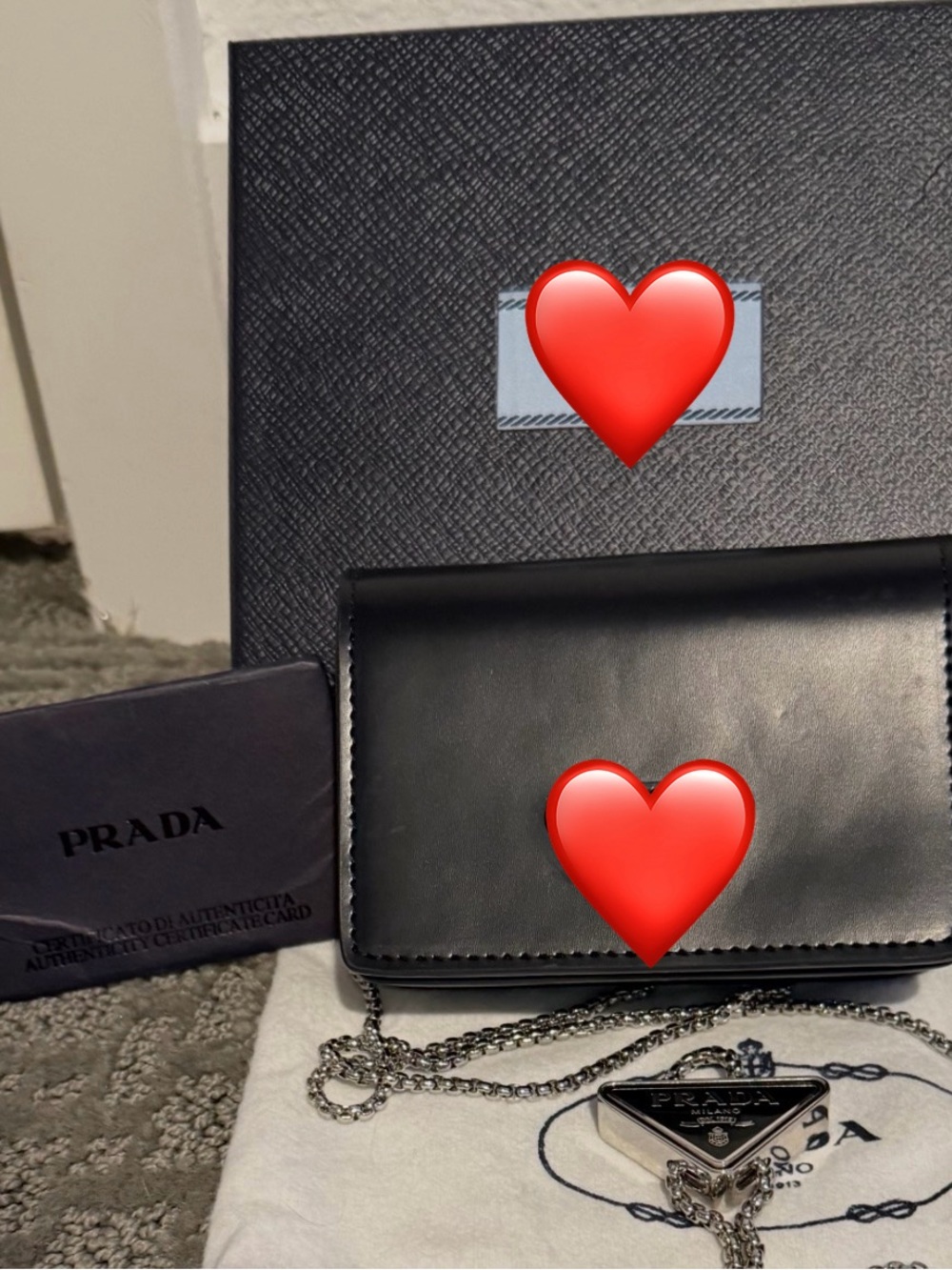 Black mini  Leather Crossbody Bag